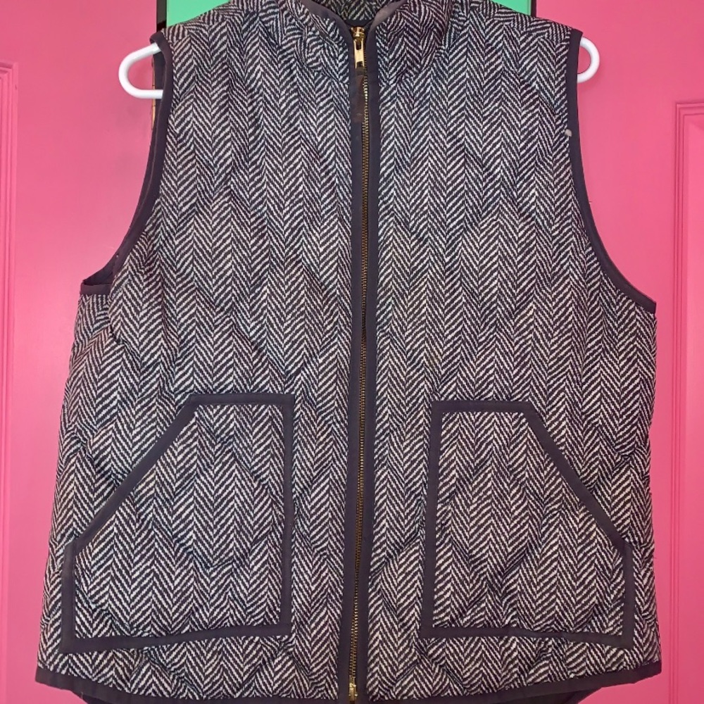 Jcrew herringbone vest LARGE